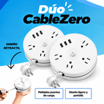 Duo CableZero™: Extensión Multicarga Retractil