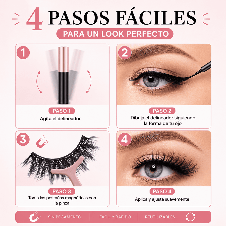 PestañasPro™ 4D: Pestañas perfectas. En 30 segundos. Sin pegamento.